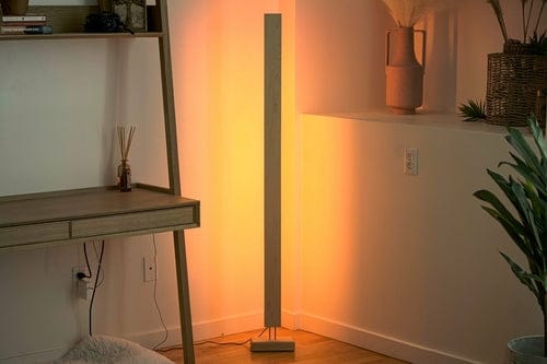 Pinwheel Home Decor Black Walnut / Color LED Hardwood LED Floor Lamp