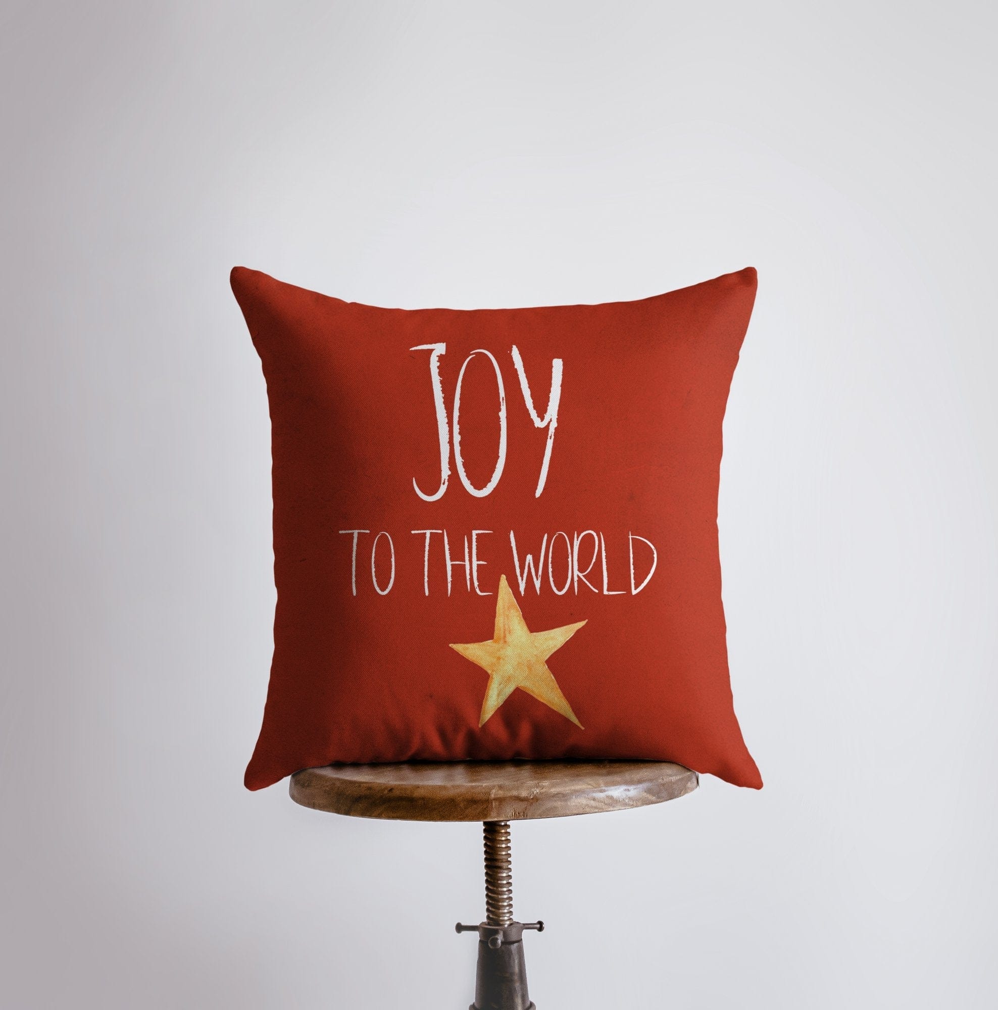 Maroon Abderus Home Decor Joy to the World | Red Throw Pillow | Home Decor | Christmas Pillow
