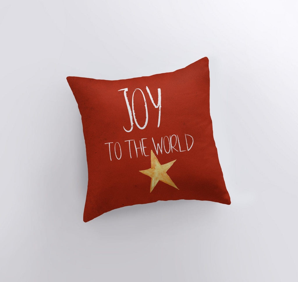 Maroon Abderus Home Decor Joy to the World | Red Throw Pillow | Home Decor | Christmas Pillow