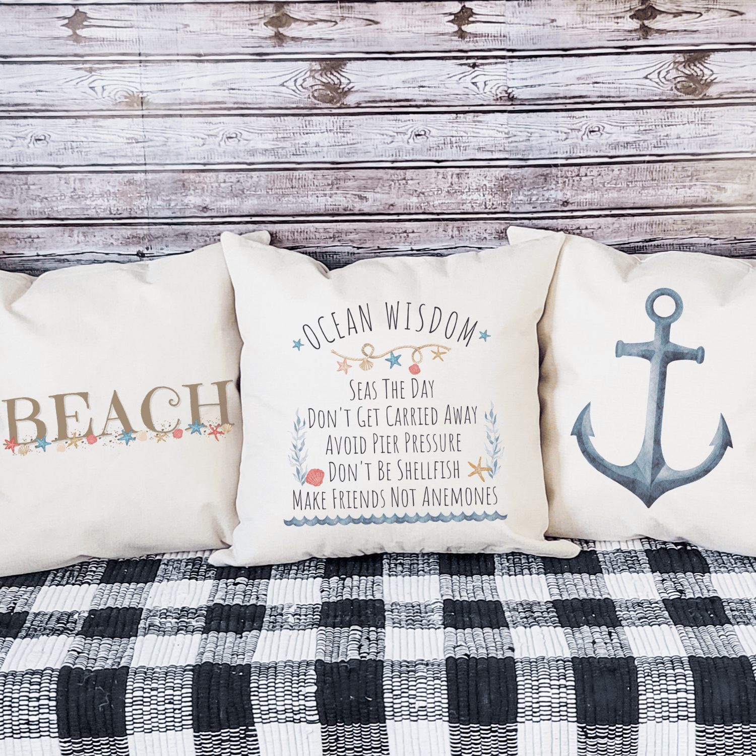 Peach Vanilla Home Decor Ocean Wisdom Pillow Cover