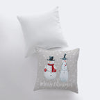 Maroon Abderus Home Decor Primitive Snowmen Throw Pillow Cover | Primitive Christmas Decor |