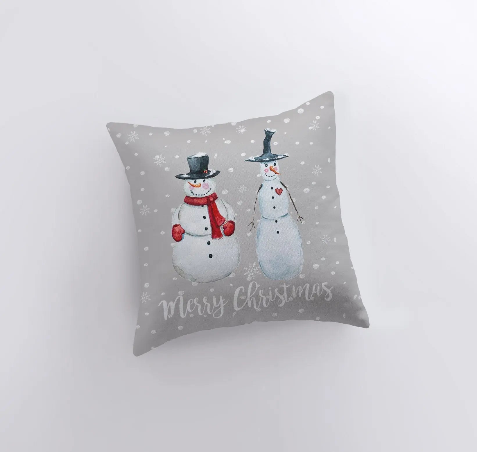 Maroon Abderus Home Decor Primitive Snowmen Throw Pillow Cover | Primitive Christmas Decor |