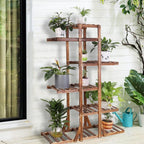 Yellow Pandora Home & Garden 6-Tier Wooden Plant Stand