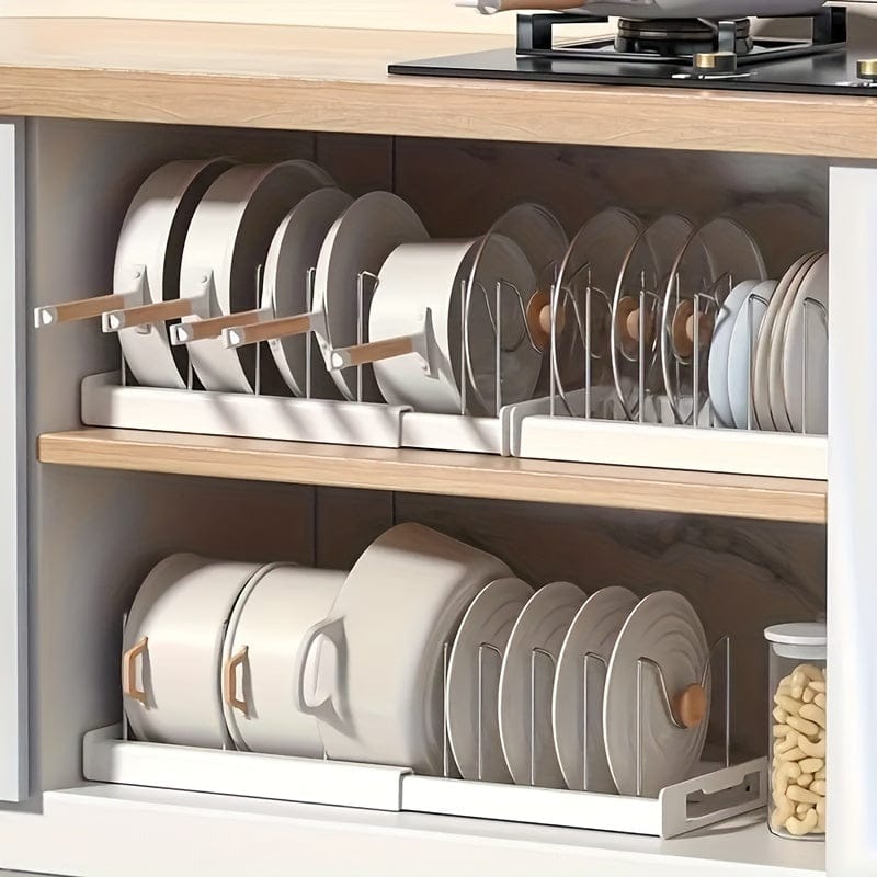 Home & Garden Retractable Pot Rack | Pull-Out Kitchen Organizer