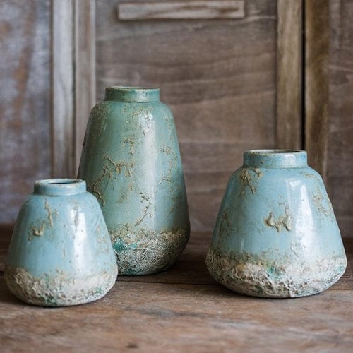 Sangria Uranus Home & Garden Medium Turquoise Handmade Ceramic Vase