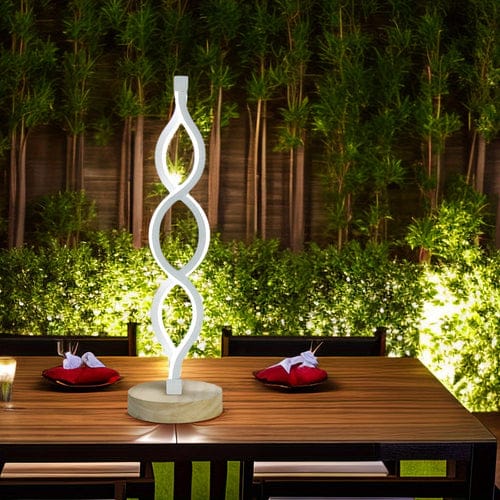 Champagne Apollo Home & Garden White Wooden Base Stylish LED Desk Lamp