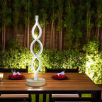 Champagne Apollo Home & Garden White Wooden Base Stylish LED Desk Lamp