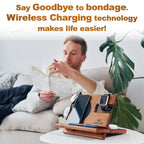 Periwinkle Eros Home & Garden Wireless Wood Charging Dock