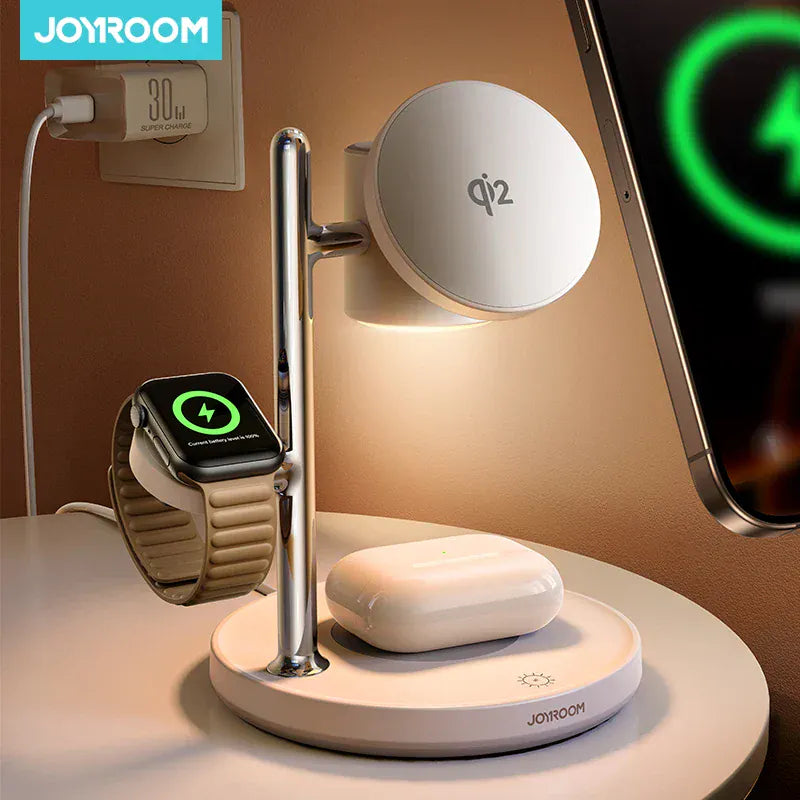4-in-1 Qi2 Magnetic Wireless Charger | Fast 15W Station
