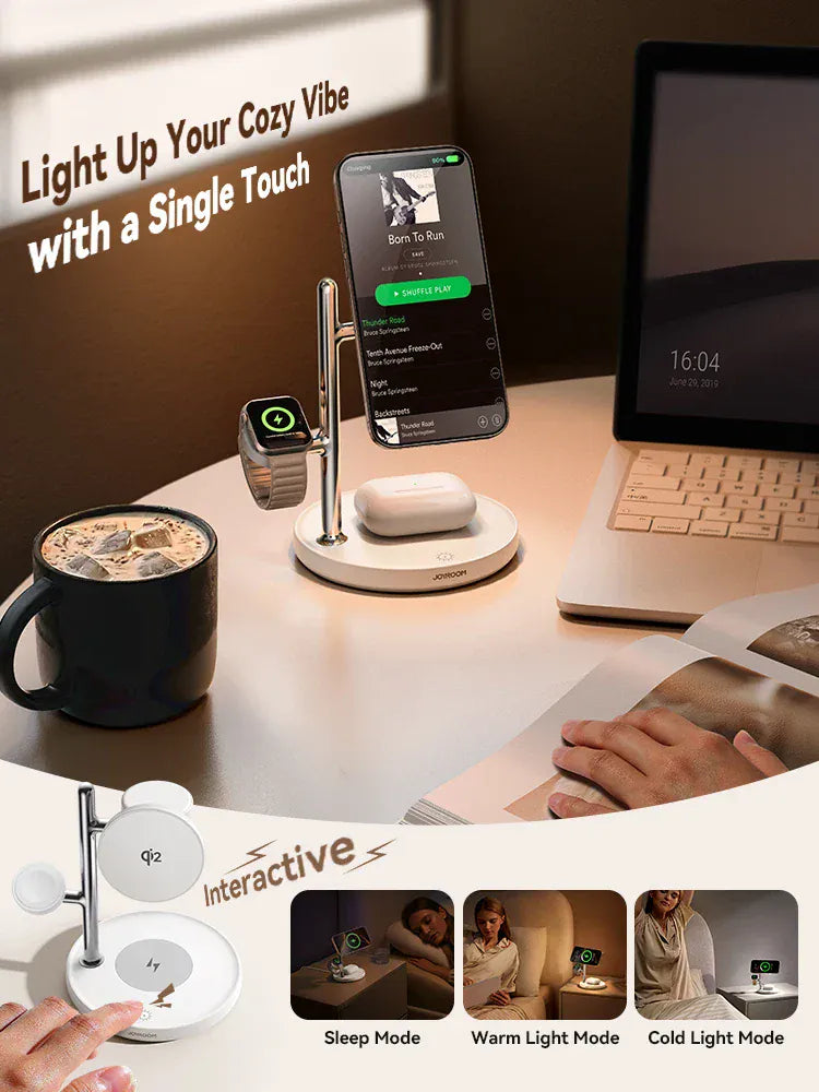 4-in-1 Qi2 Magnetic Wireless Charger | Fast 15W Station