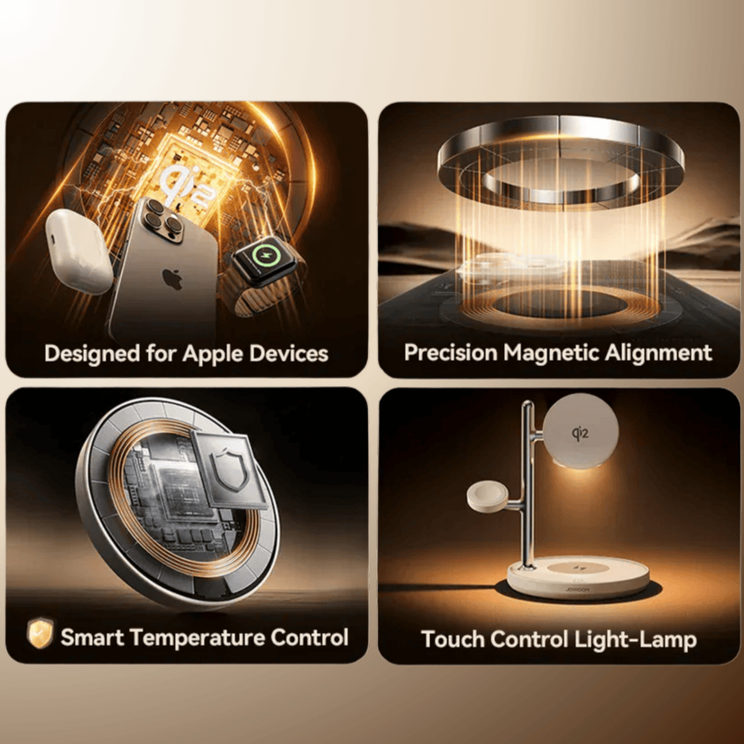 4-in-1 Qi2 Magnetic Wireless Charger | Fast 15W Station