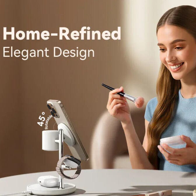 4-in-1 Qi2 Magnetic Wireless Charger | Fast 15W Station