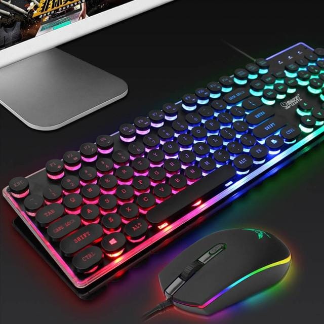 Yellow Pandora Mobile & Laptop Accessories Dragon LED Backlight Gaming USB Wired Keyboard Mouse Set