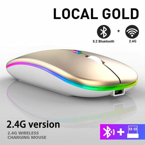 Yellow Pandora Mobile & Laptop Accessories Gold RGB Bluetooth Wireless Mouse