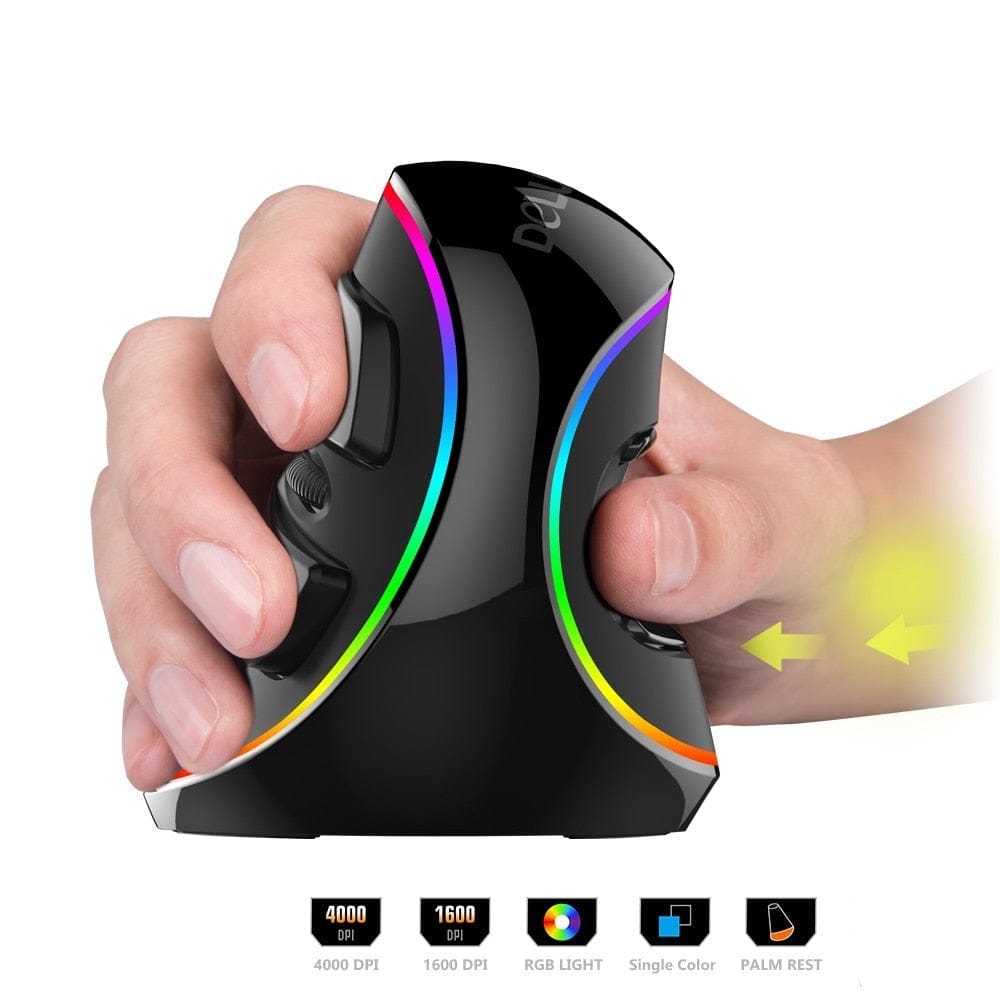 Mobile & Laptop Accessories Vertical RGB Ergonomic Wired Mouse