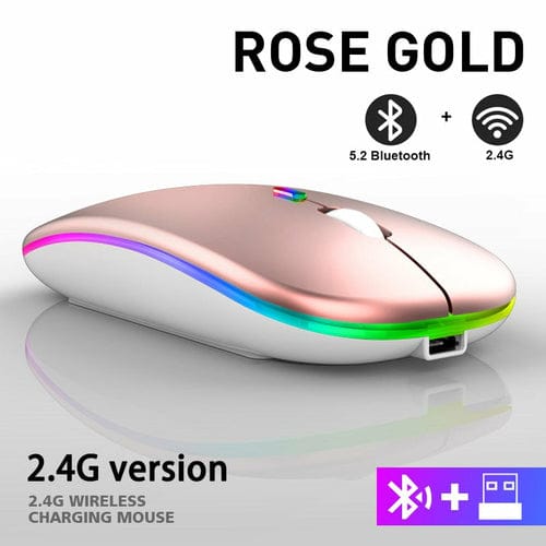 Yellow Pandora Mobile & Laptop Accessories Rose Gold RGB Bluetooth Wireless Mouse