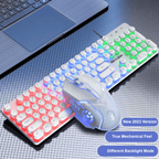 Yellow Pandora Mobile & Laptop Accessories White Dragon LED Backlight Gaming USB Wired Keyboard Mouse Set