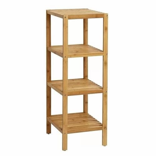 Other Solid Wood 4-Tier Bathroom Storage Shelf – Bamboo Organizer