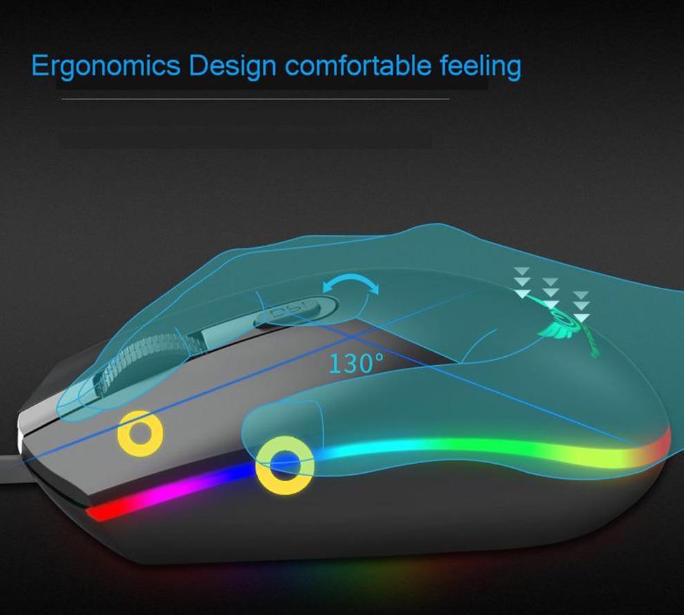 Ergonomic RGB gaming mouse with side buttons and comfort grip