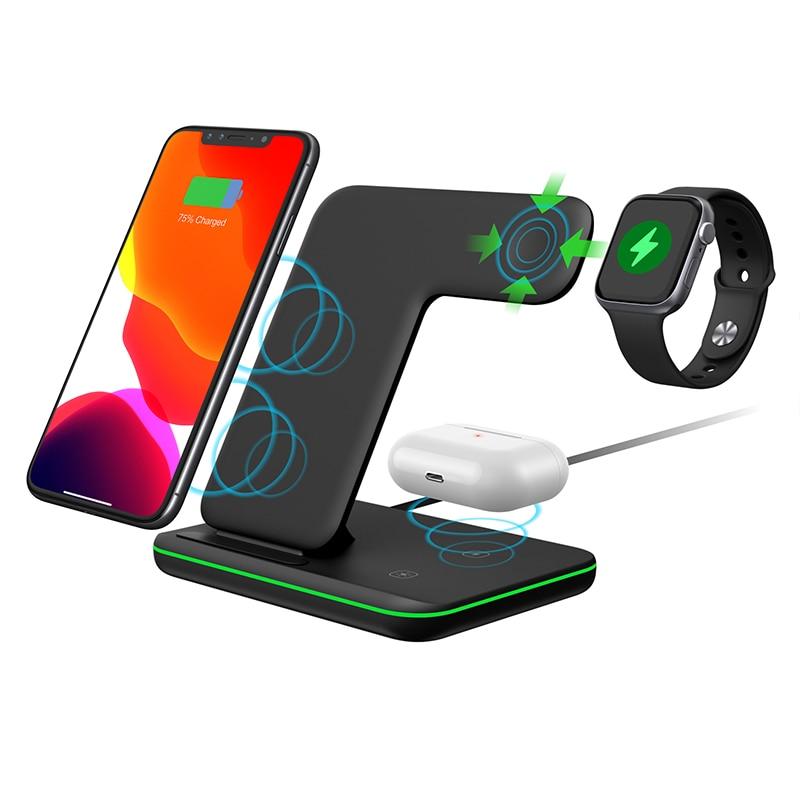 Magnetic 3-in-1 wireless charging stand for iPhone, AirPods, and Apple Watch