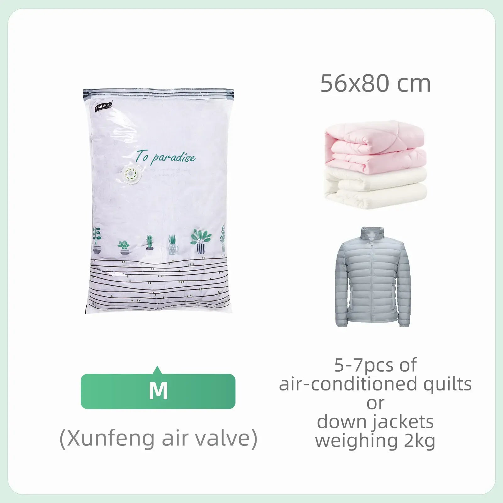 TAILI Cubic Vacuum Bags Large Storage Bag for Clothing, Comforters, Blankets No Need Tool Compression Bag for Travel Storage Bag