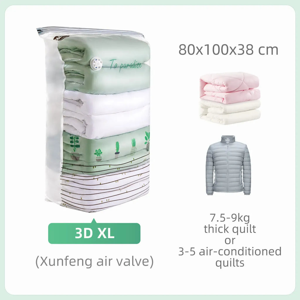 TAILI Cubic Vacuum Bags Large Storage Bag for Clothing, Comforters, Blankets No Need Tool Compression Bag for Travel Storage Bag