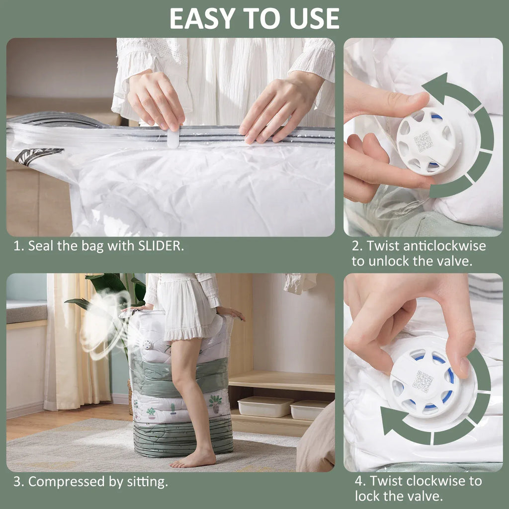 TAILI Cubic Vacuum Bags Large Storage Bag for Clothing, Comforters, Blankets No Need Tool Compression Bag for Travel Storage Bag