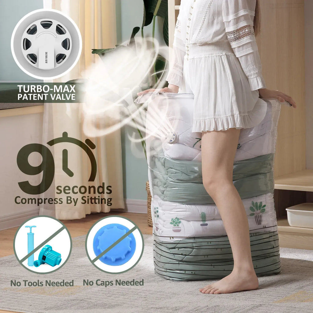 TAILI Cubic Vacuum Bags Large Storage Bag for Clothing, Comforters, Blankets No Need Tool Compression Bag for Travel Storage Bag