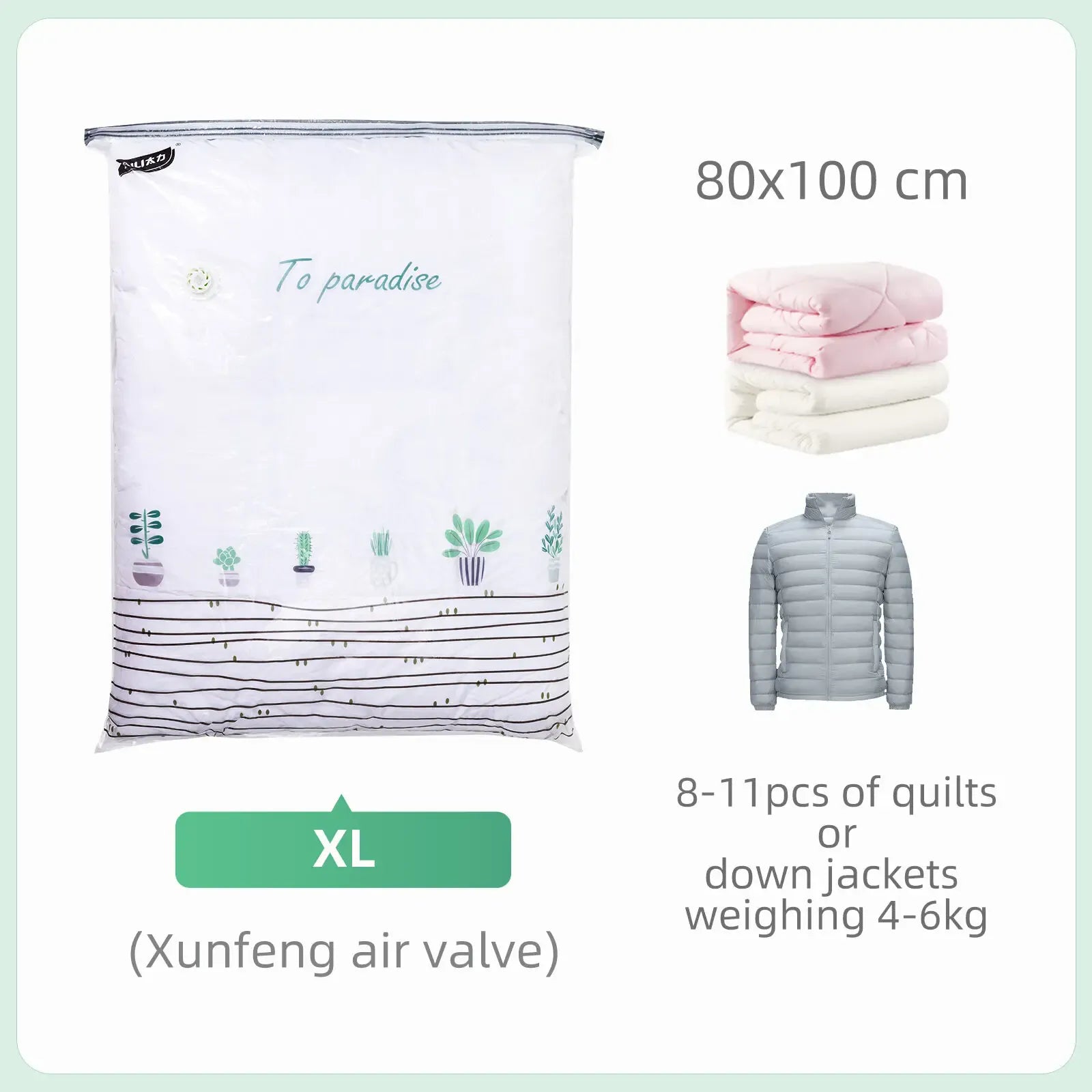 TAILI Cubic Vacuum Bags Large Storage Bag for Clothing, Comforters, Blankets No Need Tool Compression Bag for Travel Storage Bag