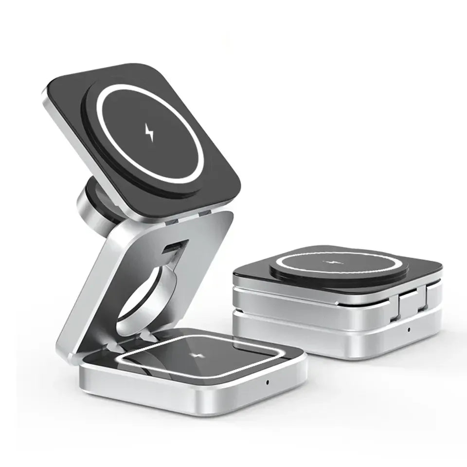 Travel 3-in-1 Foldable Magnetic Wireless Charger Stand