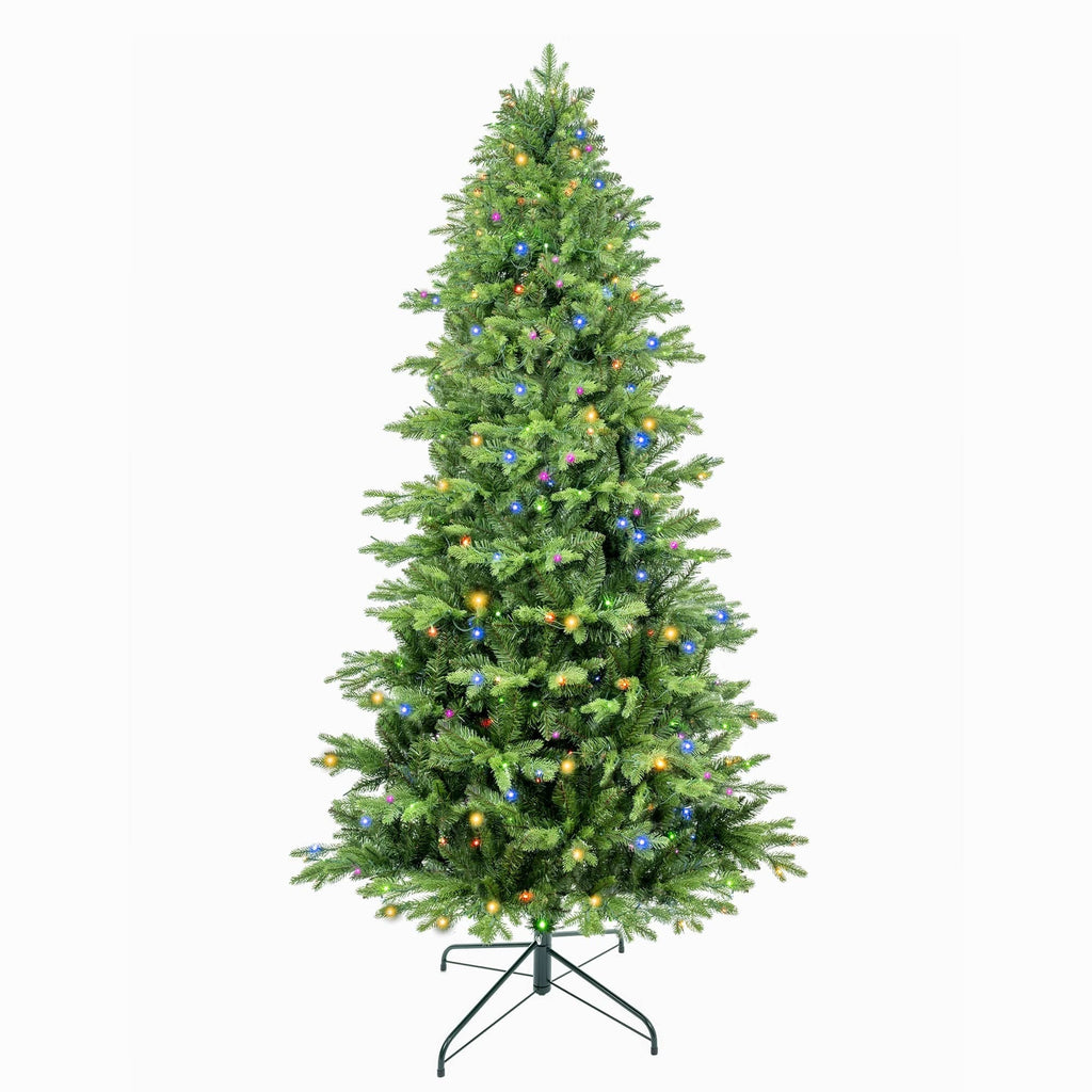 Sangria Beech Travel & Luggage 7.5ft Artificial Christmas Tree Prelit PE&PVC With Metal Stand,550