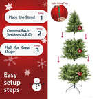Sangria Beech Travel & Luggage 7.5ft Artificial Christmas Tree Prelit PE&PVC With Metal Stand,550